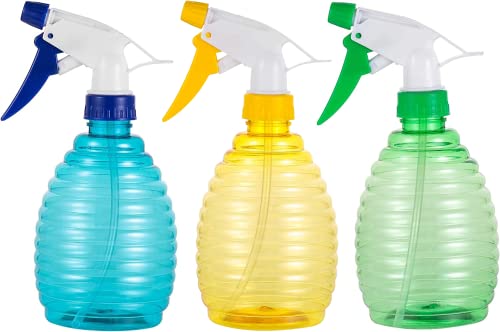 liboyixi Pack of 3-16 Oz Empty Plastic Spray Bottles – Attractive Vibrant Colors – Multi Purpose Use Durable Random color BPA Free Material (16.9 OZ(500ML) 3bottles)