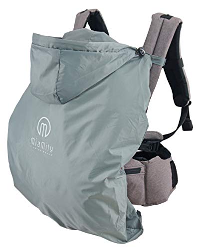 MiaMily Universal Summer Cover for Wind and Rain, with Hood, Universal, Waterproof and Windproof Baby Carrier Cover, Grey