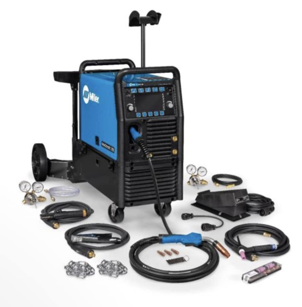 MILLER MULTIMATIC 255 PULSED MULTIPROCESS WELDER W/RUNNING GEAR AND TIG KIT (951768)