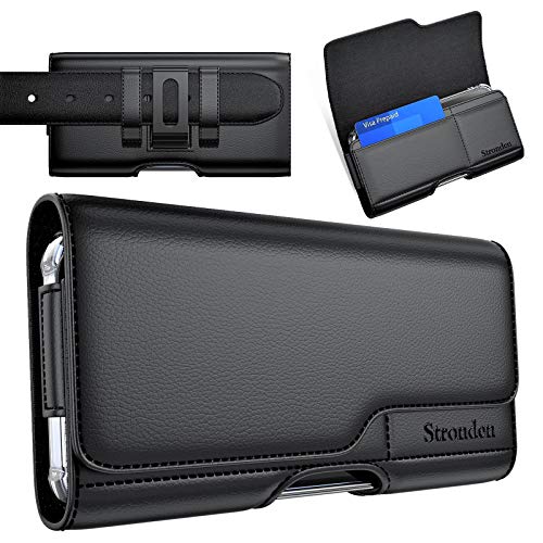 Stronden Holster for Samsung Galaxy S23, S22, S21, S20, S10, S9 (NOT Plus or Ultra) – Leather Belt Case with Belt Clip/Loop with Card Holder, Magnetic Closure Pouch (Fits Slim/Regular Case on)
