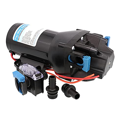 Jabsco Q402J-115S-3A, ParMax HD4-24V 4GPM 40PSI Heavy Duty Freshwater Delivery Pump, Black