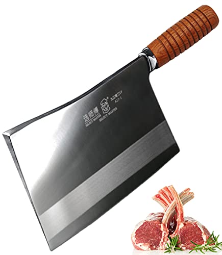 SELECT MASTER Meat Cleaver – Professional Chinese Chef Knife – Heavy Duty Bone Chopper Kitchen Knife – Super Thick Blade – for Home & Restaurant from