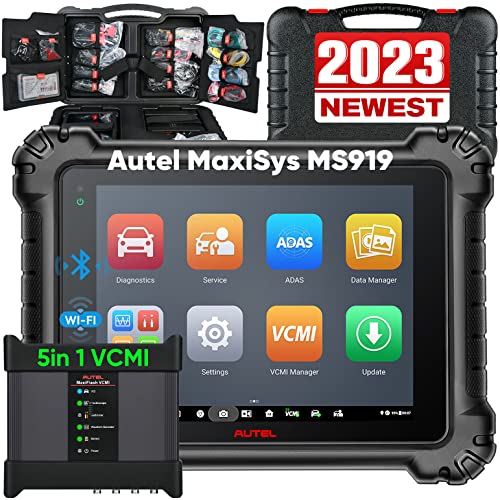 Autel Scanner MaxiSys MS919: Same as MS Ultra, 2023 Top Intelligent Diagnostic Tool with [$2000 Valued] 5in1 VCMI, ECU Programming & Coding, Topology, Bidirectional, 40+ Services, FCA AutoAuth