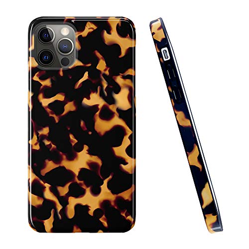 uCOLOR Case Compatible with iPhone 12 Pro Max (6.7″) for Girls Marble Pattern Stylish Matt Hybrid Ultra Slim Soft TPU Protective Case for iPhone 12 Pro Max 6.7″ 2020 (Tortoise Shell)