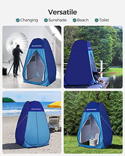 SONGMICS Pop up Privacy Tent, Portable Camping Shower Toilet Changing Shelter, Light Blue + Dark Blue | The Storepaperoomates Retail Market - Fast Affordable Shopping