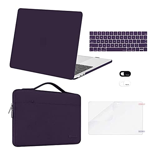 MOSISO Compatible with MacBook Pro 13 inch Case M2 2023, 2022, 2021-2016 A2338 M1 A2251 A2289 A2159 A1989 A1708 A1706, Plastic Hard Case&Bag&Keyboard Skin&Webcam Cover&Screen Protector,Lavender Purple