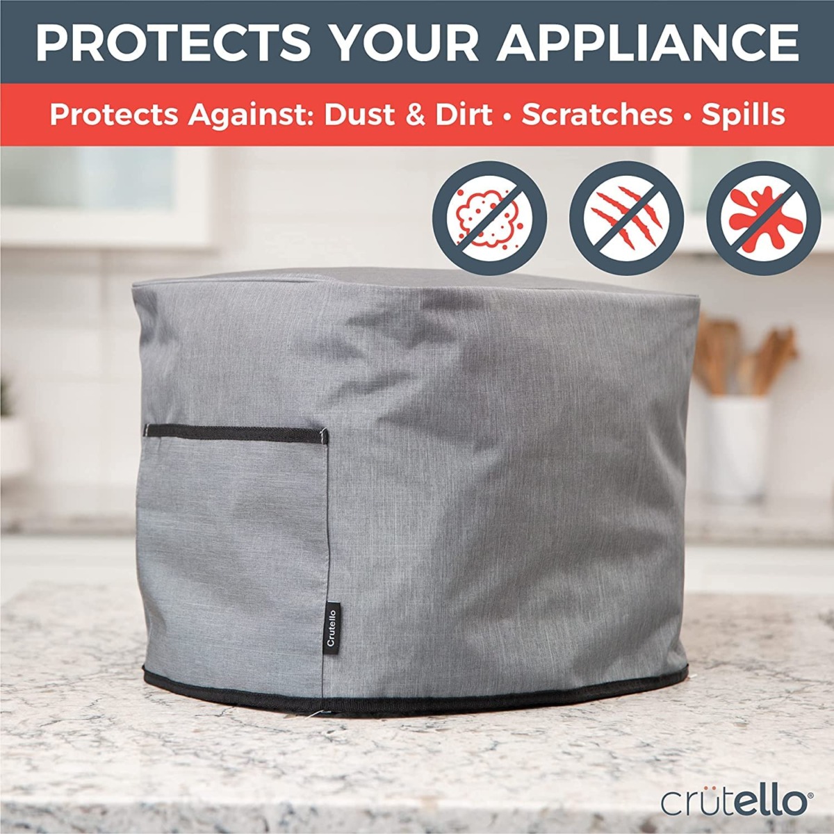 Crutello Air Fryer Cover with Storage Pockets for 5.5 Quart Fryer – Small Appliance Dust Covers | The Storepaperoomates Retail Market - Fast Affordable Shopping