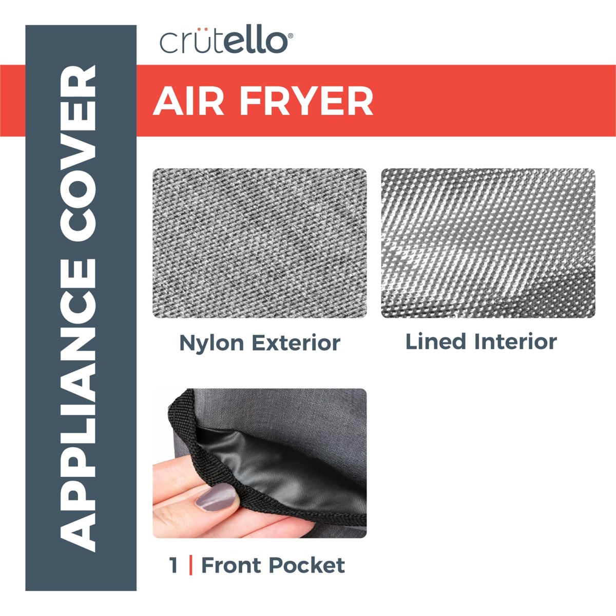 Crutello Air Fryer Cover with Storage Pockets for 5.5 Quart Fryer – Small Appliance Dust Covers | The Storepaperoomates Retail Market - Fast Affordable Shopping