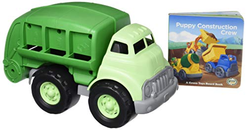 Green Toys Recycling Truck & Board Book, Green – Pretend Play, Motor Skills, Reading, Kids Toy Vehicle. No BPA, phthalates, PVC. Dishwasher Safe, Recycled Plastic, Made in USA.