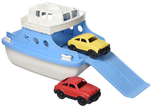 Green Toys Ferry Boat, Blue/White CB – Pretend Play, Motor Skills, Kids Bath Toy Floating Vehicle. No BPA, phthalates, PVC. Dishwasher Safe, Recycled Plastic, Made in USA.