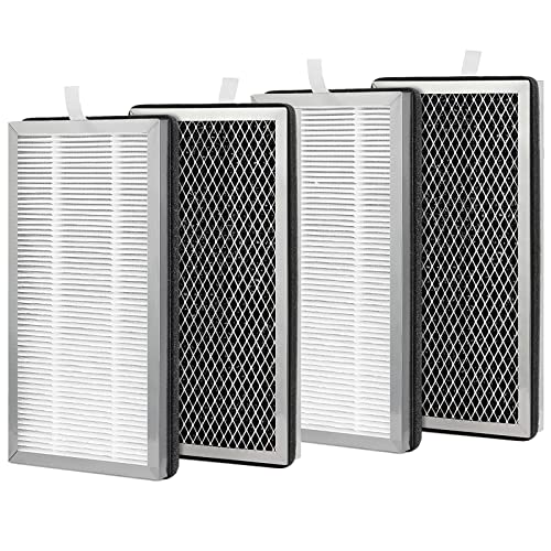 4 Pack MA-15 Replacement Filter, 3-in-1 Pre-Fiter, Ture H13 HEPA Filter and Activated Carbon Filter Compatible with MA-15 Air Purifier