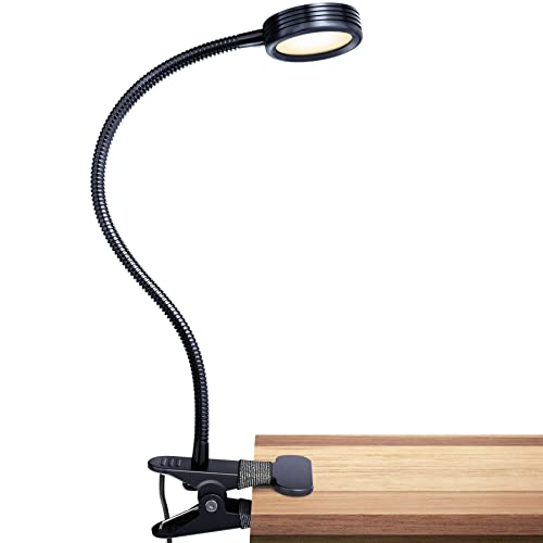 Vont Clip On Light, Aluminum Reading Lamp, Cool & Warm LED Light for Reading in Bed or Deep Focus, Dimmable Adjustable Gooseneck, Sleek & Lightweight Design, Eye-Friendly Clamp Light, Reading Light