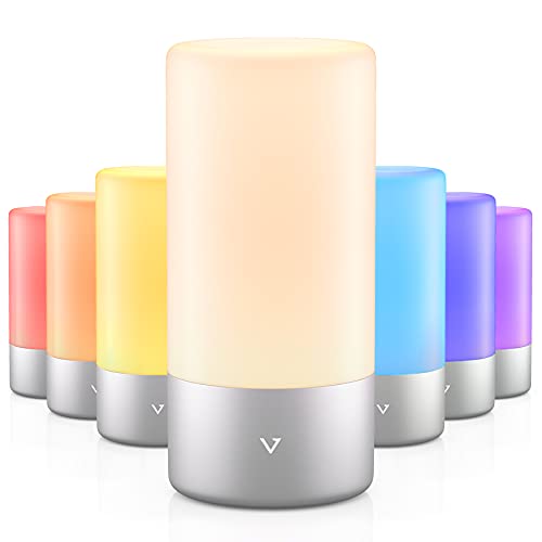 Vont RGB Table Lamp, Bedroom Lamp w/Touch Sensor, 16 Million Colors, Dimmable, Warm White Bedside Lamp for Kids, Baby, Living Room, Office, Desk Lamp, Aesthetic Lamp for Bedroom, Minimalist Design