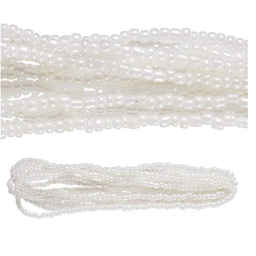 Shiny White Glass Seed Beads, 6/0 by Bead Landing