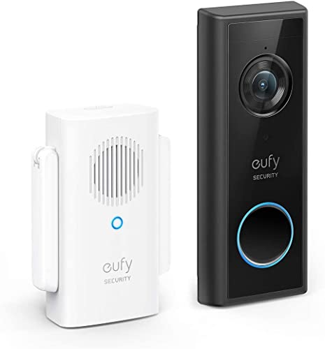 eufy Security, Wi-Fi Video Doorbell Kit, 1080p-Grade Resolution, 120-day Battery, No Monthly Fees, Human Detection, 2-Way Audio, Free Wireless Chime (Requires Micro-SD Card) (Renewed)