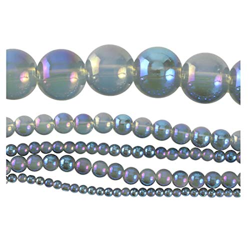 Sapphire Silverite Round Glass Beads by Bead Landing