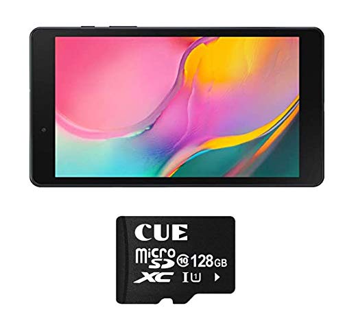Samsung Galaxy Tab A 8.0″ Tablet, Quad Core 2.0Ghz, 32GB, Dual Camera, WiFi, Bluetooth, Android 9.0 Pie, Black, w/CUE 128GB MicroSD Card