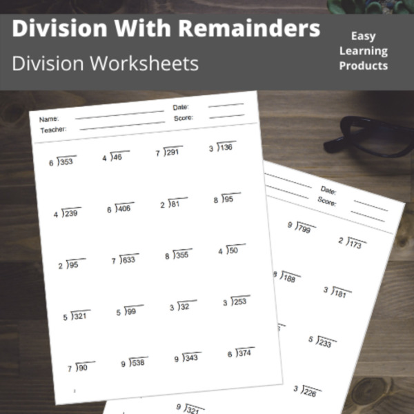 Division With Remainders Worksheets with Answer Keys | Pdf & Word Doc | Grades 4 – 5