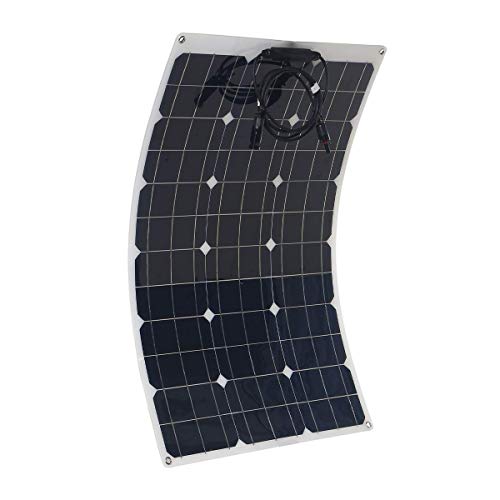 Top Solar 70W Flexible Solar Panel PERC Monocrystalline Thin Lightweight PET 18V 12V Solar Panel Charger with MC4 Connector for RV, Boat, Cabin, Tent, Yacht, Car, Off-Grid Applications White TS-FS70M