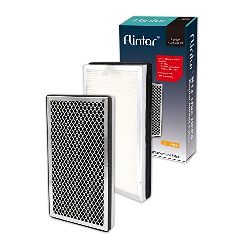 Flintar H13 True HEPA Replacement Filter, Compatible with MA-15 Air Purifier, 3-in-1 Pre-filter, H13 True HEPA and Activated Carbon Filter Set (2-Pack)
