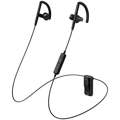 SoundMAGIC ST80 Bluetooth Sports Earbuds with Ear Hooks Wireless Earphones Long Playtime Waterproof Wired in Ear Headphones HiFi Sound Adjustable Metal Mechanism Comfortable Fit Black