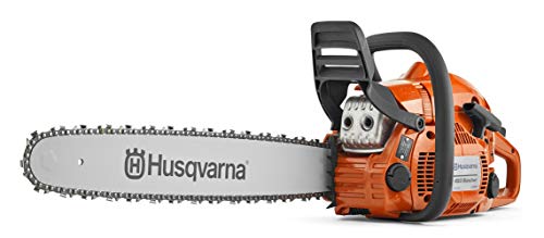 Husqvarna 450 Rancher Gas Chainsaw, 50.2-cc 3.2-HP, 2-Cycle X-Torq Engine, 18 Inch Chainsaw with Automatic Oiler, For Tree Pruning, Yard Cleanups and Firewood Cutting