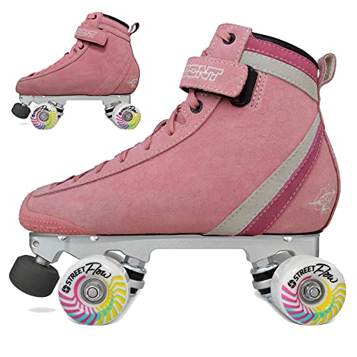 Bont Parkstar Pink Suede Professional Roller Skates for Park Ramps Bowls Street for Men – Women – Boys – Girls rollerskates for Outdoor and Indoor Skating (Bubblegum Pink Multi-Color, Bont 4.5)