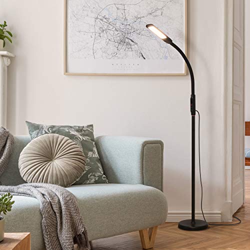 Brightech Vista 3-in-1 Desk Lamp for Living Rooms, LED Floor Lamp, Tall Lamp with Remote Control, Work Light for Documents, Standing Lamp with Flexible & Adjustable Gooseneck for Reading and Crafts | The Storepaperoomates Retail Market - Fast Affordable Shopping