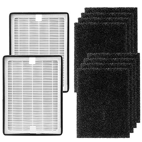 KEYJINIU H126 Replacement HEPA Filter, Compatible with Levoit LV-H126, Includes 2 HEPA Filters and 8 Activated Carbon Pre-Filters Set, LV-H126-RF