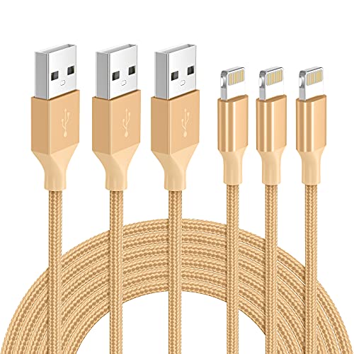 Nikolable Lightning Cable Apple Certified iPhone Charger 3Pack 6ft Braided Lighting to USB A Charging Cord Compatible with iPhone 13 12 11 Pro Max XS XR 8 Plus 7 Plus 6s Plus 5S iPad Pro and More