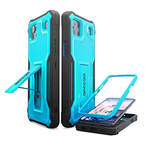 ExoGuard for LG K92 5G Case, Rubber Shockproof Full-Body Cover Case Built-in Screen Protector with Kickstand Compatible with LG K92 5G Phone (Blue)