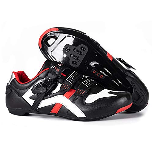 BUCKLOS Cycling Shoes Mens Compatible with Peloton Indoor Outdoor Biking Shoes Precise Buckle Strap fit Spinning Shoes Bicycle Sneakers for SPD Look Delta Lock Pedal