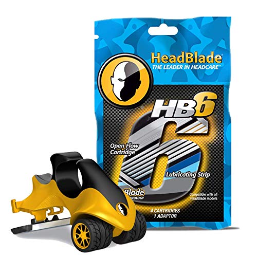HeadBlade ATX Razor & HB6 Refill Shaving Razor Blades (4 Blades)