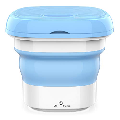 Portable Washing Machine, Mini Portable Washer for Underwear, Sock, Baby Clothes, Ozone sterilization,Travel, Camping, Dorm, RV, Folding Washing machine Best Gift for Friend or Family(blue)