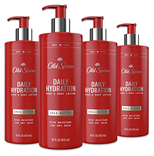 Old Spice Daily Hydration Hand & Body Lotion for Men, With Shea Butter, 16.0 Fl Ounce, Pack of 4