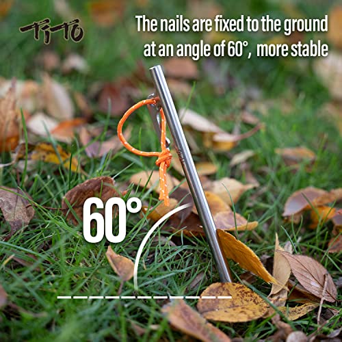 TiTo Titanium Tent Pegs Stakes Lightweight Snowfield Grassland Heavy Duty Tent Nails for Outdoor Camping Hiking and Plant Support Garden Stakes 4pcs/6pcs (8×300mm-6pcs) | The Storepaperoomates Retail Market - Fast Affordable Shopping