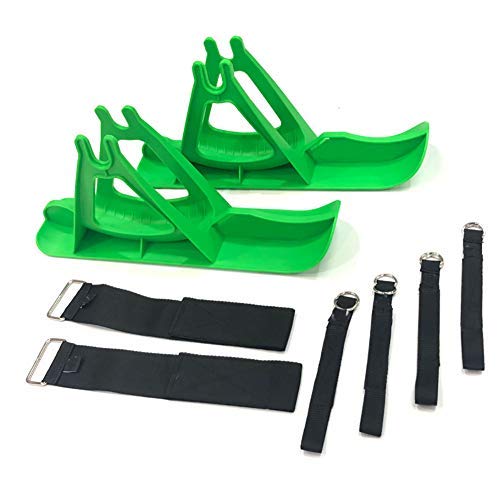 None Brand FNWD Snow Sledge Board Set for 12 inch Balance Bike Scooter Parts, Lightweight Durable Portable Bicycle Snowboard Ski Kit Bicycle Sled Kit (Green)