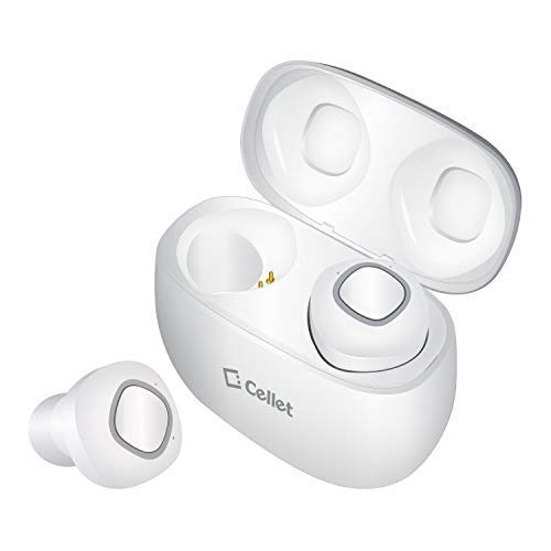 PRO Wireless V5 Bluetooth Earbuds Works for Samsung Galaxy A50 Mini with Charging case for in Ear Headphones. (V5.0 Pro White)
