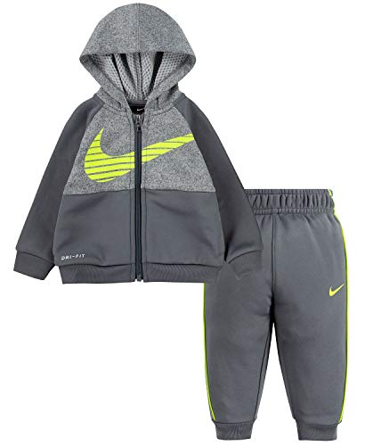 Nike Baby Boys’ Therma Dri-Fit 2-Piece Tracksuit Pants Set (Grey (66G807), 18 Months)