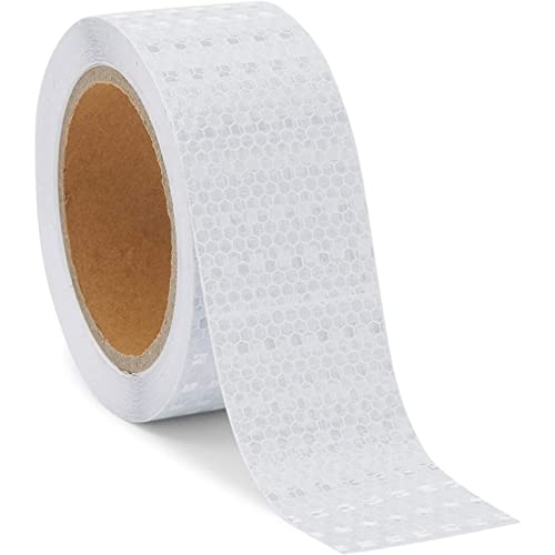 Stockroom Plus 2 Inch x 30 Feet White Reflector Tape, Safety Reflective Roll for Trailers, Bicycles, Cars, Trucks, Signs, Vehicles, Outdoor Use