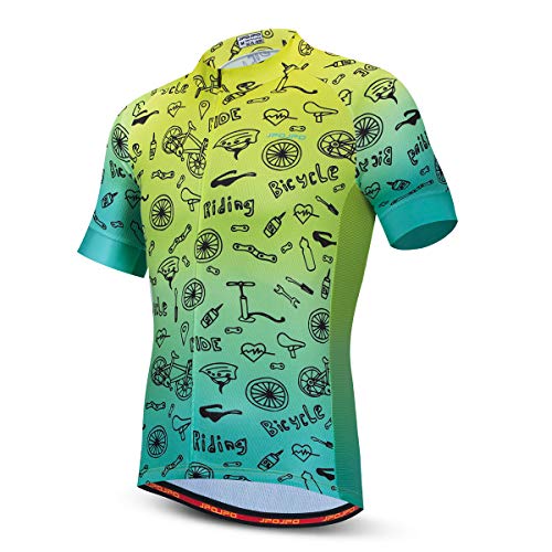 Men’s Cycling Jersey Summer Anti-Sweat Bicycle Shirts Breathable Bike Tops Quick Dry