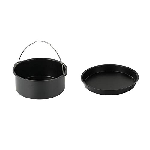 Cake Cans, Pizza Pan, 2pcs/set Steel Round Air Fryer Accessories Steel Baking Cake Barrel for Gourmia Cosori Phillips Gowise For Gourmia for Home Kitchen Resturant