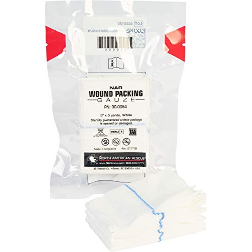 Compact, Z-Fold Wound Packing Gauze 30-0054 by North American Rescue (2 Pack)