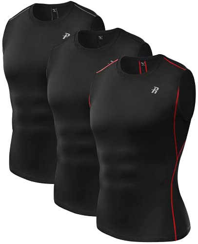 Runhit Men Sleeveless Compression Shirts High Compression Tank Top Running Tees Cycling Undershirt Boxing Base Layers