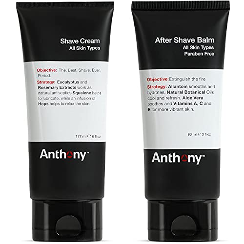 Anthony Shave Cream, 6 Fl Oz, and Anthony Aftershave Balm, 3 Fl Oz