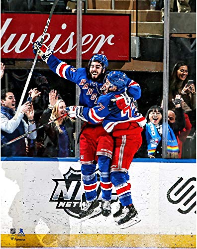 Sports Memorabilia Mika Zibanejad New York Rangers Unsigned Five Goal Game Overtime Goal Celebration Photograph – Original NHL Art and Prints