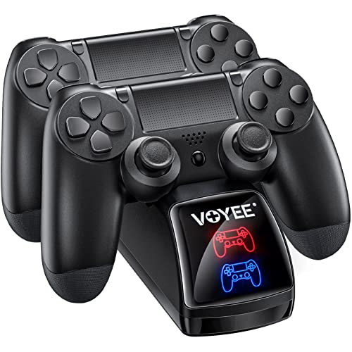 PS4 Controller Charger Station, VOYEE Fast PS4 Charging Station Dual PS4 Charger Dock with LED Indicator & Charging Protection Compatible with Dualshock 4 Playstation 4 Controller