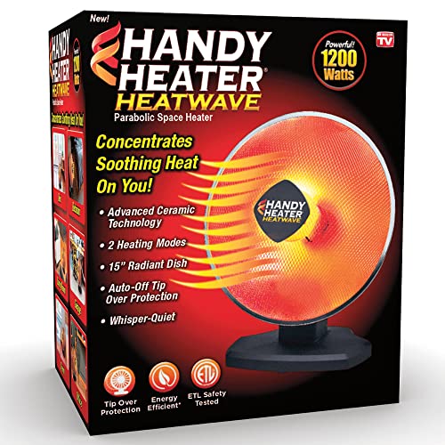 Ontel Handy Heater Heatwave Parabolic Space Heater with Ceramic Heating Technology