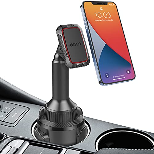 OQTIQ Car Cup Holder Phone Mount Magnetic, Universal Cup Holder Fit Phone Car Truck Mount Cup Holder Compatible with iPhone Samsung Galaxy LG and More, Extra Strong with 6 Magnets