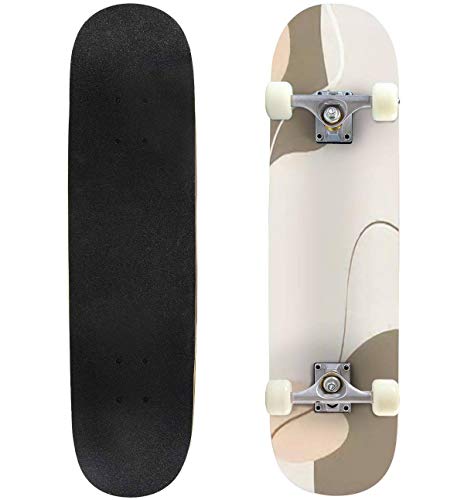 SKBAOD Abstract Contemporary Aesthetic Background with Desert Mountains Sun Outdoor Skateboard 31 inches x 8 inches Pro for Youths Sports, Color1